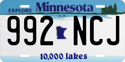 MN license plate 992NCJ