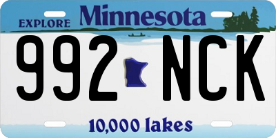 MN license plate 992NCK
