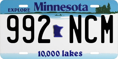 MN license plate 992NCM