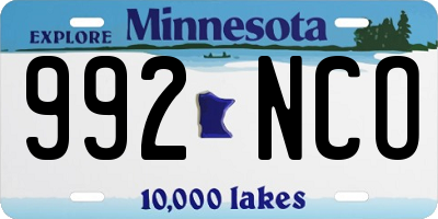 MN license plate 992NCO