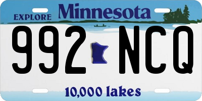 MN license plate 992NCQ