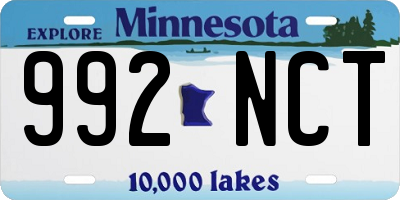 MN license plate 992NCT