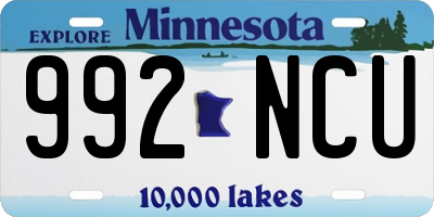 MN license plate 992NCU