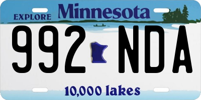 MN license plate 992NDA