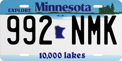 MN license plate 992NMK