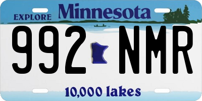 MN license plate 992NMR