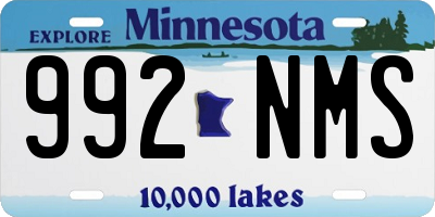 MN license plate 992NMS