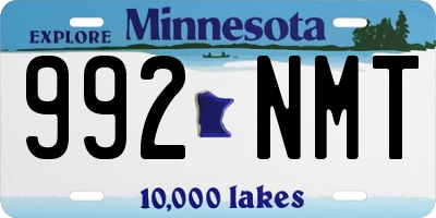 MN license plate 992NMT