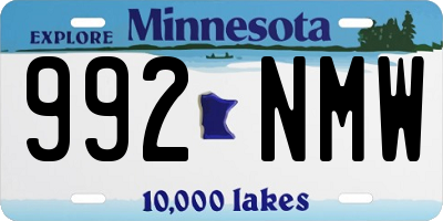 MN license plate 992NMW