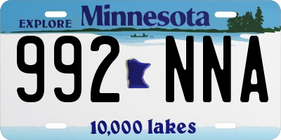 MN license plate 992NNA