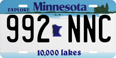 MN license plate 992NNC