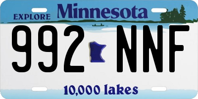 MN license plate 992NNF