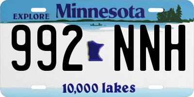 MN license plate 992NNH