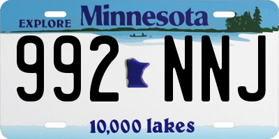 MN license plate 992NNJ