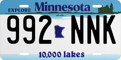 MN license plate 992NNK