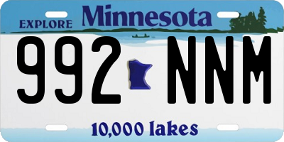 MN license plate 992NNM