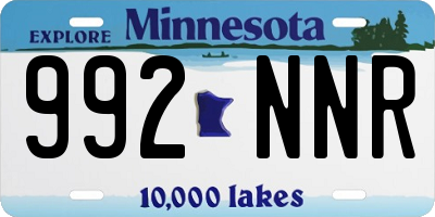MN license plate 992NNR