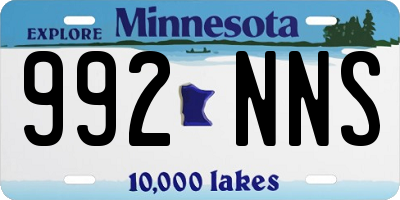 MN license plate 992NNS