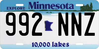 MN license plate 992NNZ