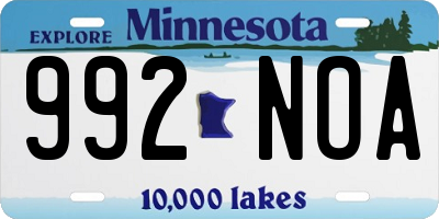 MN license plate 992NOA