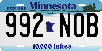 MN license plate 992NOB