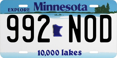 MN license plate 992NOD