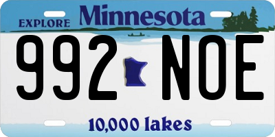 MN license plate 992NOE