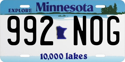 MN license plate 992NOG