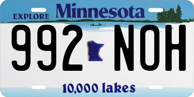 MN license plate 992NOH