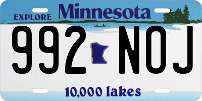 MN license plate 992NOJ