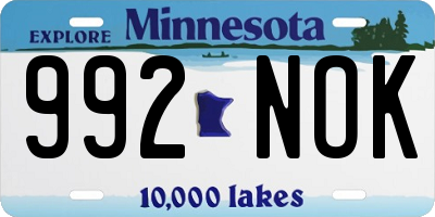 MN license plate 992NOK