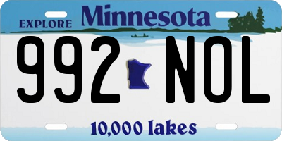 MN license plate 992NOL