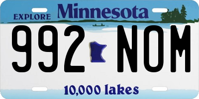 MN license plate 992NOM
