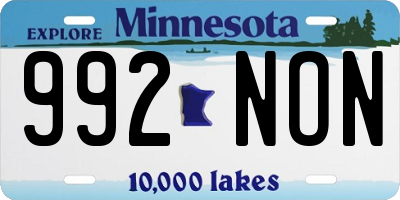 MN license plate 992NON