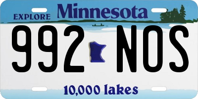 MN license plate 992NOS