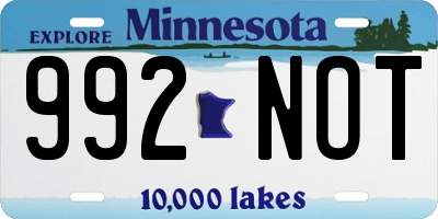 MN license plate 992NOT