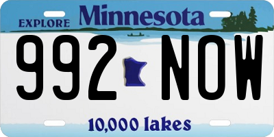 MN license plate 992NOW