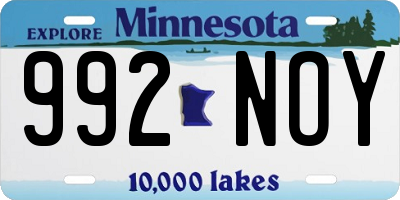 MN license plate 992NOY