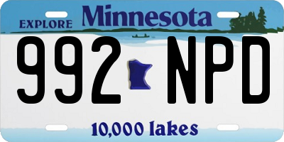 MN license plate 992NPD