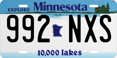 MN license plate 992NXS
