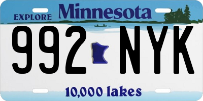 MN license plate 992NYK