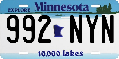 MN license plate 992NYN