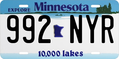 MN license plate 992NYR