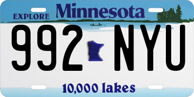 MN license plate 992NYU