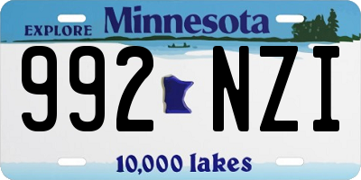 MN license plate 992NZI