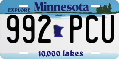 MN license plate 992PCU