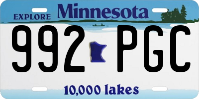 MN license plate 992PGC
