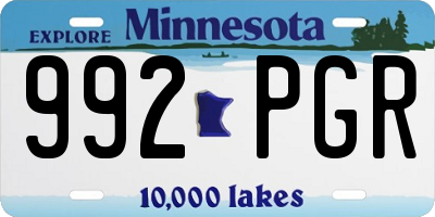 MN license plate 992PGR
