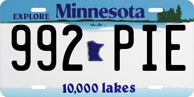 MN license plate 992PIE