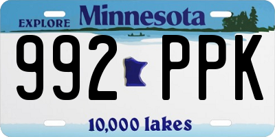 MN license plate 992PPK